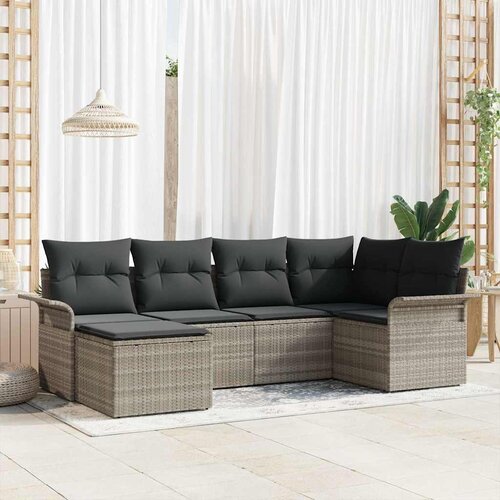  Sjedeća garnitura za vrt 6 kom. Svijetlo siva poliratan Svjetlosiva 242,5 x 132,5 x 85 cm Cene
