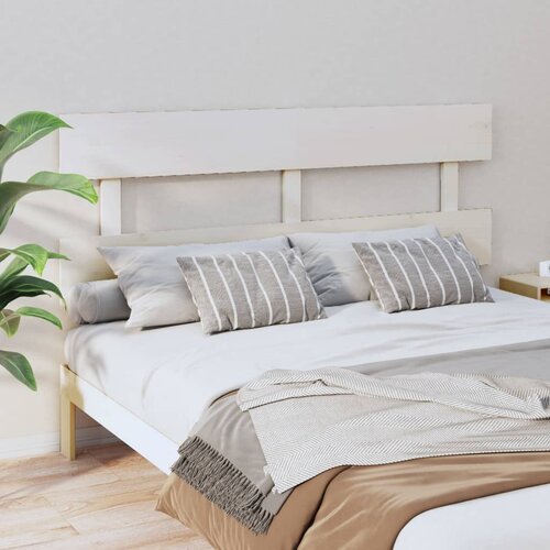 VidaXL Uzglavlje za krevet bijelo 164 x 3 x 81 cm od masivne borovine Slike