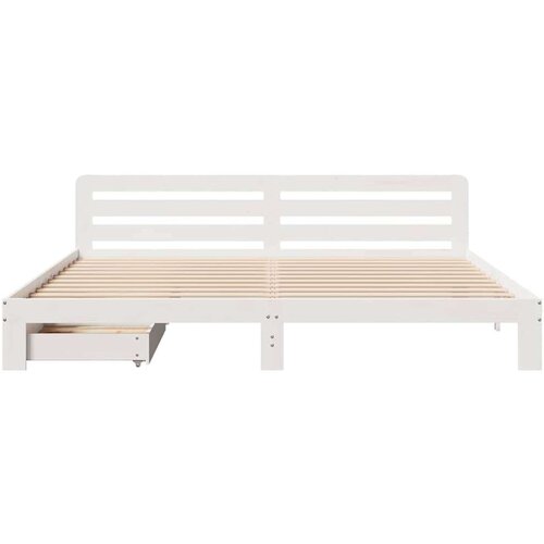 VidaXL okvir kreveta bez madraca bijeli 200x200 cm od masivne borovine Slike