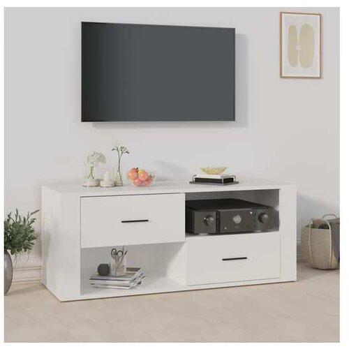  TV omarica bela 100x35x40 cm inženirski les Cene