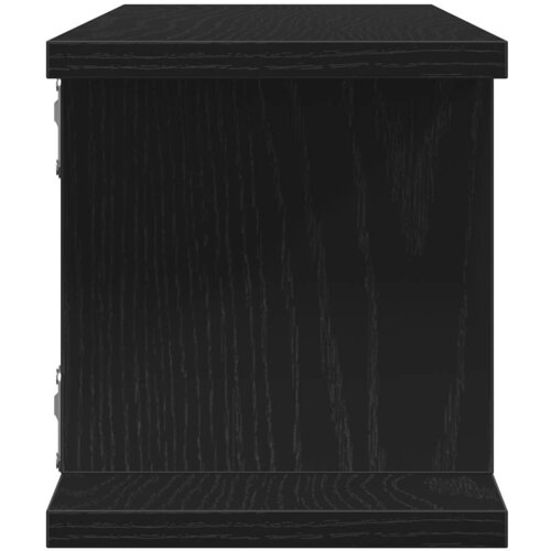  Zidne police 2 kom crni hrast 75x18x20 cm konstruirano drvo Slike