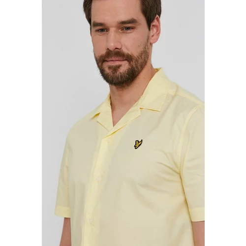Lyle & Scott Bombažna srajca moška, rumena barva,