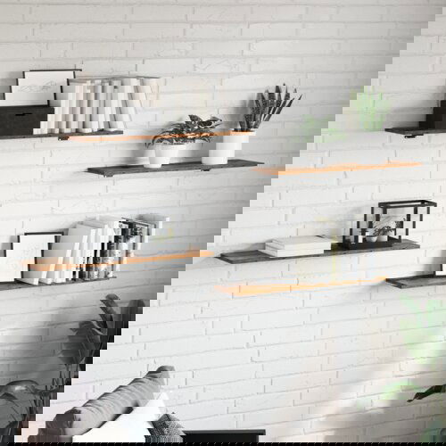 vidaXL Polica za knjige 4 pcs Rjava 100 x 40 x 1.5cm Iverna plošča Cene