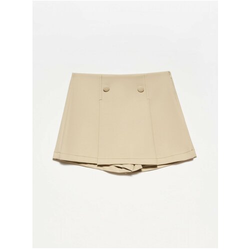 Dilvin 80775 Pleated Shorts Skirt-stone Slike