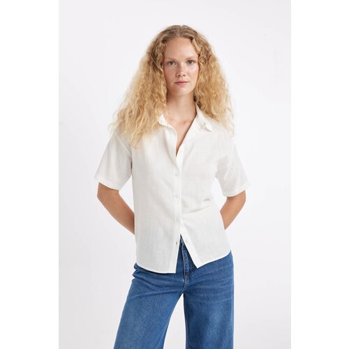 Defacto Oversize Fit Linen Look Short Sleeve Shirt Slike
