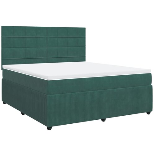 vidaXL Box spring postelja z vzmetnico temno zelena 180x200 cm žamet, (21308550) Cene