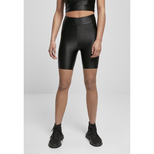 Urban Classics Women&amp;#039;s Shiny Metallic High-Waisted Cycling Shorts Black Slike