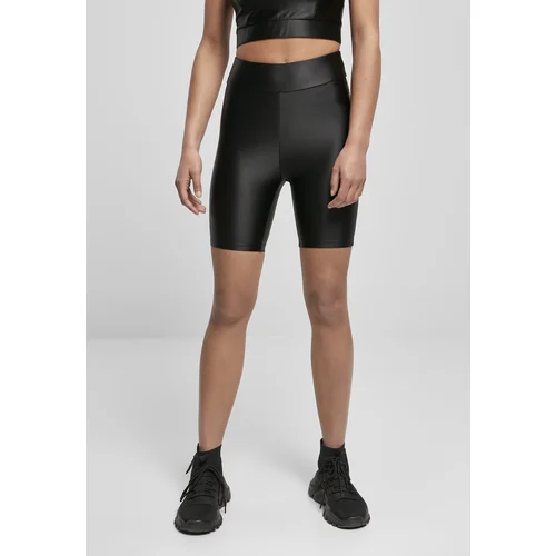 Urban Classics Women's Shiny Metallic High-Waisted Cycling Shorts Black