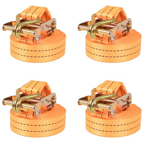 vidaXL Trake za Vezanje Tereta 4 kom 1 Tona 6mx38mm Narančaste Cijene