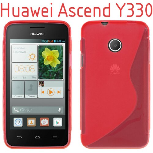  Gumijasti / gel etui S-Line za Huawei Ascend Y330 - rdeči Slike