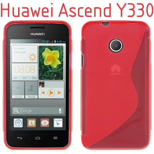  Gumijasti / gel etui S-Line za Huawei Ascend Y330 - rdeči