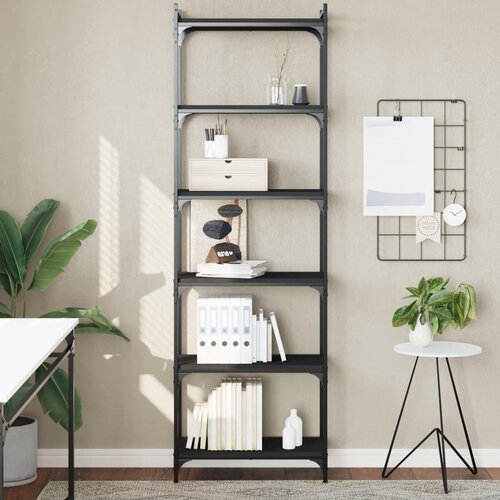 vidaXL Regal za knjige sa 6 razina crni 60x30x188 cm konstruirano drvo Cijene