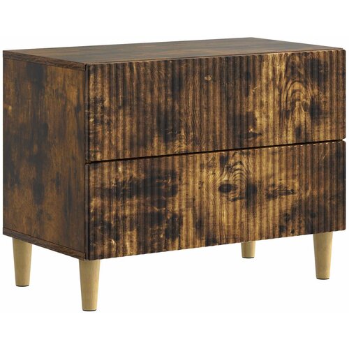 vidaXL Noćni ormar Dimljeni hrast 62 x 34 5 x 48 cm Konstruirano drvo - Dimljeni hrast Cene