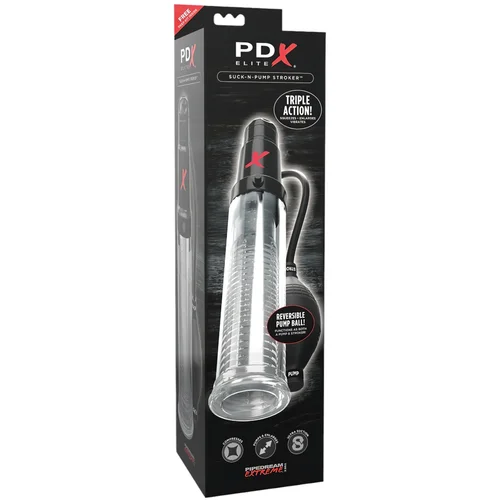 PDX Elite - 2u1 - penis pumpa i masturbator u jednom (prozirno)