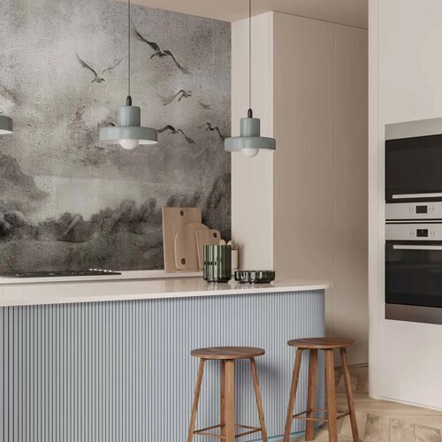  Foto tapeta - Swan flight - abstract landscape of birds over a lake with texture 400x280 Vodootporna Cene