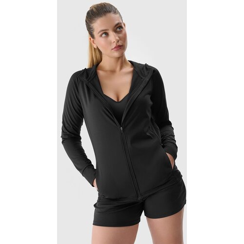 4f Women's Sports Quick-Drying Zip-Up Hooded Sweatshirt - Black Cene