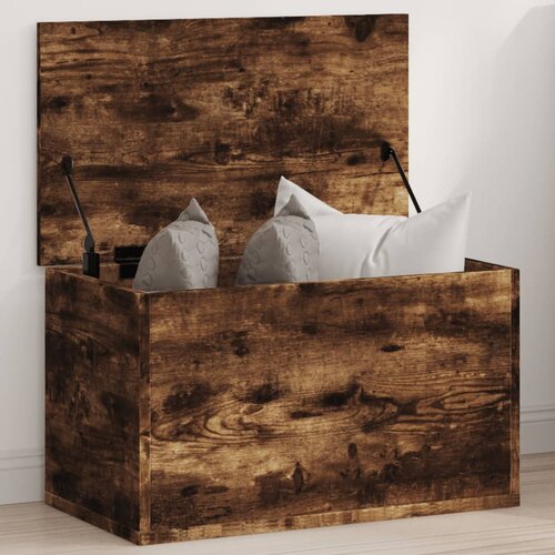 vidaXL Škatla za shranjevanje dimljen hrast 60x35x35 cm inženirski les Cene
