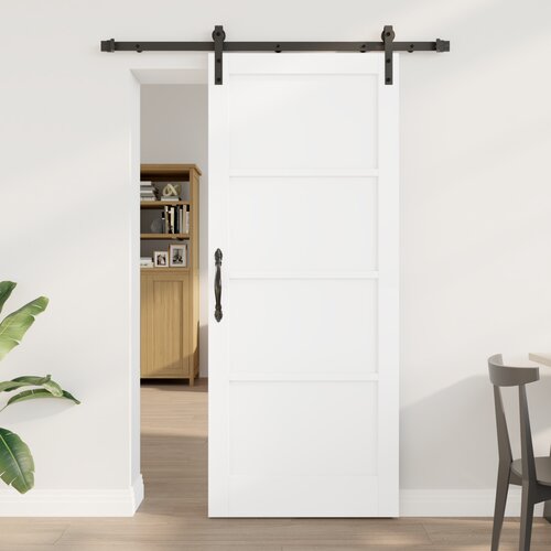 vidaXL Klizna vrata s hardverskim kompletom bijela 83x202 cm čvrsto drvo bor Cijene