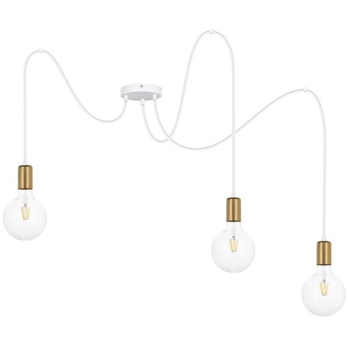  Luster na sajli MIROS 3xE27/60W/230V, u obliku pauka, beli/zlatni Cene