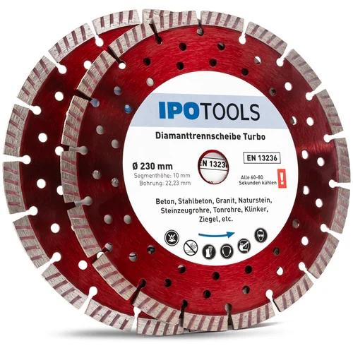 Ipotools Dijamantni diskovi za rezanje Turbo 230 mm (2 kom)