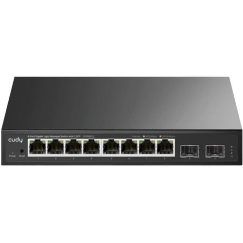 Cudy GS108ES2 V1.0 Switch 8× GbE, 2× 1.25G SFP Extend Mode VLAN Mode Cene