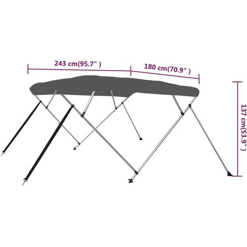 vidaXL Tenda bimini s 4 luka antracit 243 x 180 x 137 cm Cijene