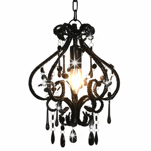  Stropna svjetiljka s perlama crna okrugla E14
