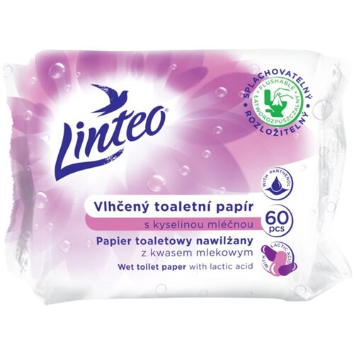 Linteo Wet Toilet Paper vlažni toaletni papir s mliječnom kiselinom 60 kom Slike