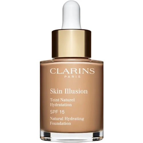 Clarins Skin Illusion Natural Hydrating Foundation posvetlitveni vlažilni tekoči puder SPF 15 odtenek 108,5 30 ml