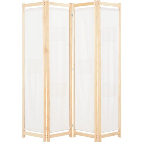 VidaXL Sobna pregrada s 4 panela od tkanine 160 x 170 x 4 cm krem Slike