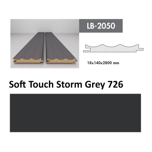 AGT profil Zidni MDF LB-2050 Soft Touch Storm Grey (726) 2800x140x18mm ( 026-050 ) Cene