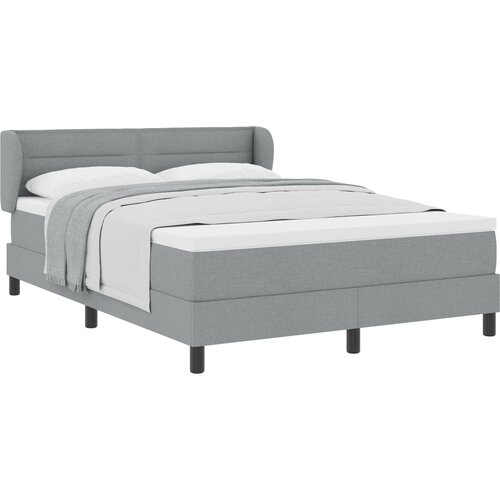 vidaXL Krevet s podlogom i madracem svijetlo sivi 140x190 cm Tkanina Cijene