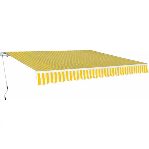  Ročno zložljiva tenda 400 cm rumene in bele barve