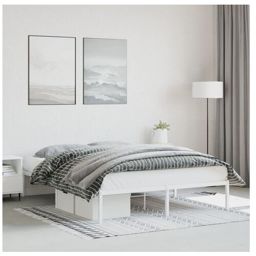 vidaXL Metalni okvir za krevet bijeli 150x200 cm Cene