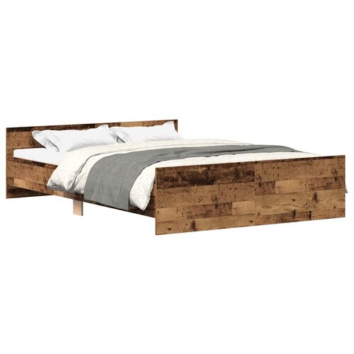 Maison Chic Posteljni okvir - Dvoposteljna postelja - Zakonska postelja brez vzmetnice star les 135x190 cm-J12420, (21759506) Slike