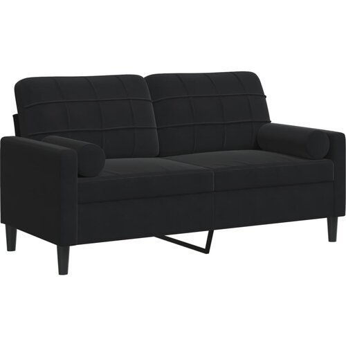 Maison Chic kavč - Sofa - Kanape dvosed z okrasnimi blazinami črn 140 cm žamet, (21727806) Cene