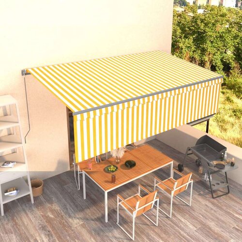  Tenda na ručno uvlačenje s roletom 5 x 3 m žuto-bijela Slike