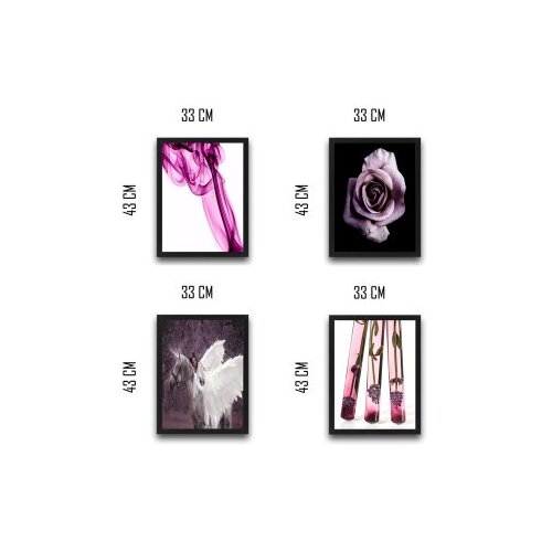 Wallity dekorativna slika u okviru (4 komada) purple unicorn set Cene