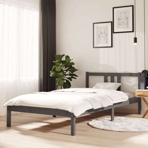  Za krevet od masivnog drva sivi 100 x 200 cm Slike