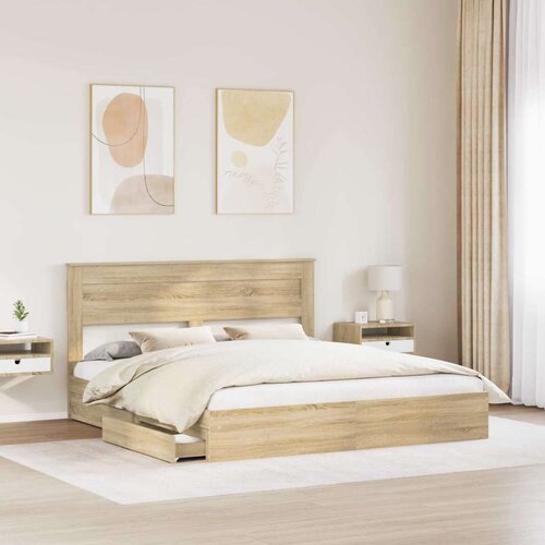  Krevet s od storage Sonoma hrast 180 x 200 cm Konstruirano drvo Slike