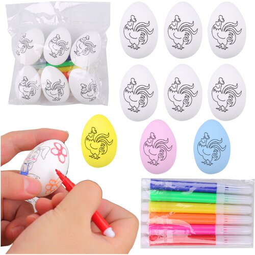  Easter Styrofoam Eggs For Painting Markers Markers Roosters 6pcs Cene