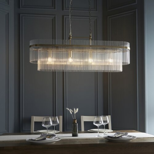  Endon 112573 - Luster na lancu MARIETTA 4xE14/6W/230V mesing/prozirno Slike