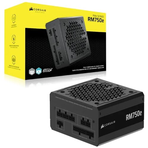 Corsair PSU 750W RM750eGold, Fully Modular, 12V-2x66xSATA, 3xPCIe, ATX 3.1, PCIe 5.1 Slike