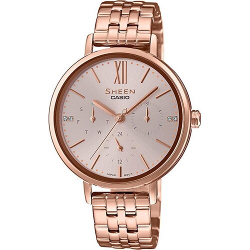 Casio Sheen Ženski ručni sat, Kvarcni mehanizam, Roze brojčanik, SHE-3064PG-7AUDF, Roze Slike