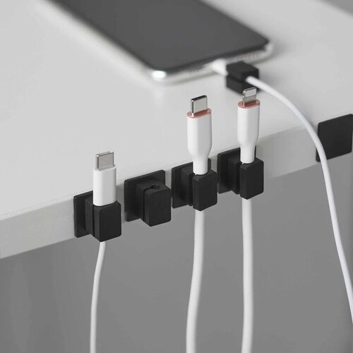 YAMAZAKI Crni metalni uredski organizatori u setu 5 kom za kablove Smart &amp;ndash; Slike