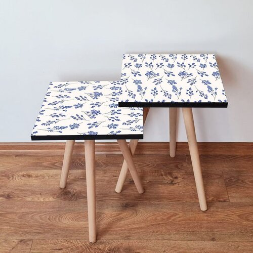 Hanah home 2Shp259 - white whitegreynavy blue nesting table (2 pieces) Cene