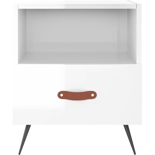  Noćni ormarići 2 kom sjajni bijeli 40 x 35 x 47,5 cm drveni Slike