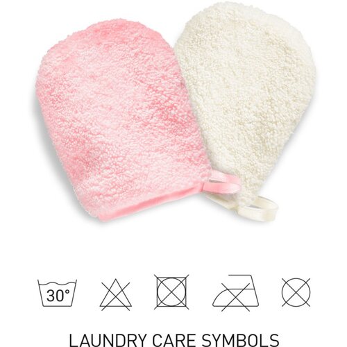 BrushArt Home Salon Make-up remover gloves rokavice za odstranjevanje ličil PINK, CREAM 2 kos Slike