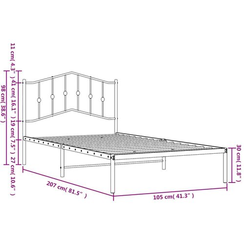  okvir za krevet s uzglavljem bijeli 100x200 cm Slike