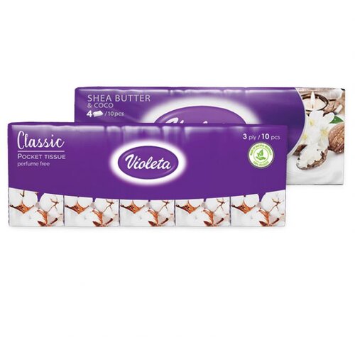  MARAMICE PAPIRNATE TROSLOJNE PK100 (10KOMADAX10PAKETA) VIOLETA Slike